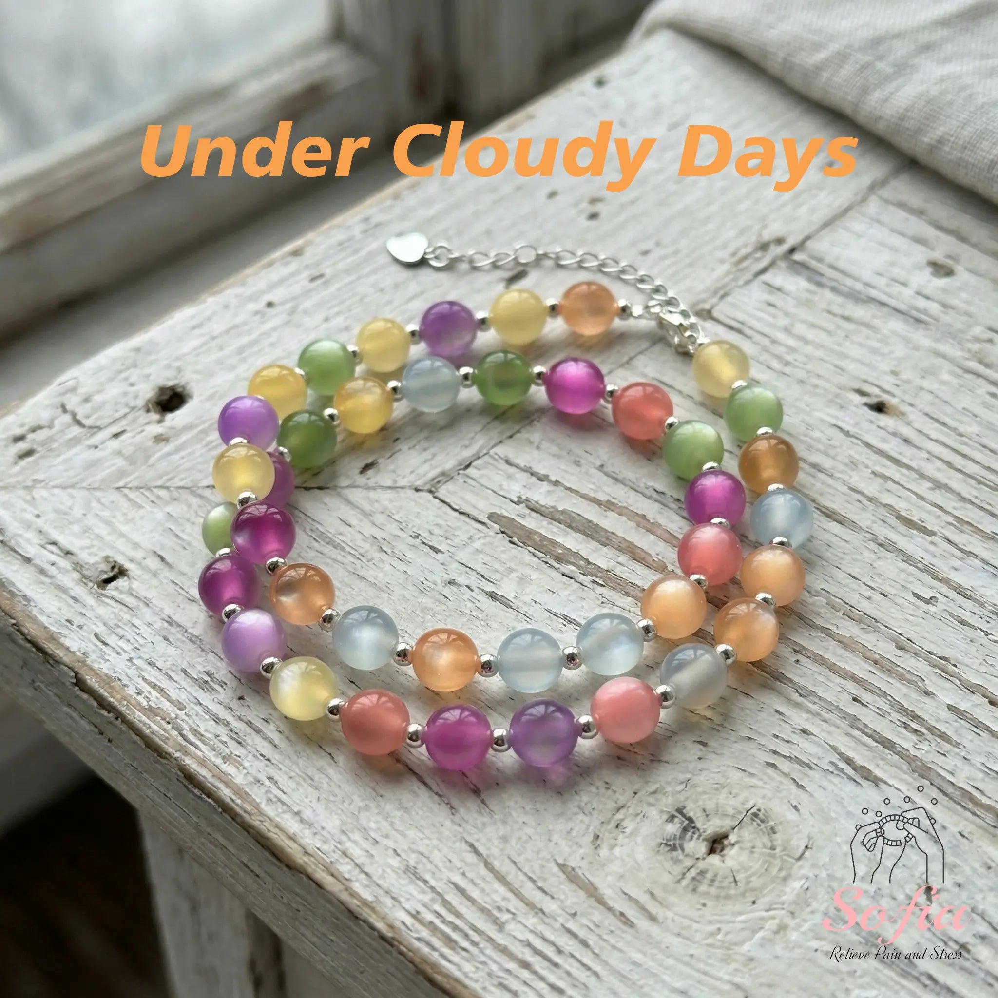 Sofia Dopamine Necklace - Rainbow Beaded Choker - UV Reactive Necklace Waterproof - Summer Jewelry Stainless Steel, Stackable Tiktokshopspringglowup